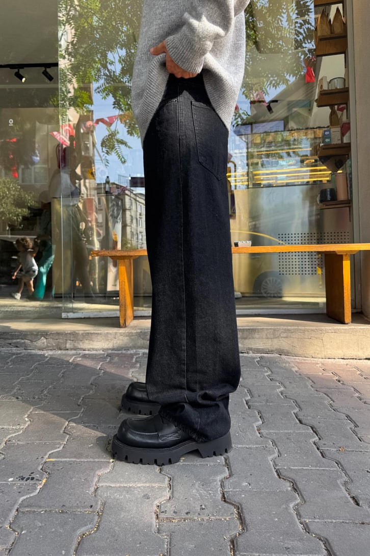 Yıkamalı Çizgili Baggy