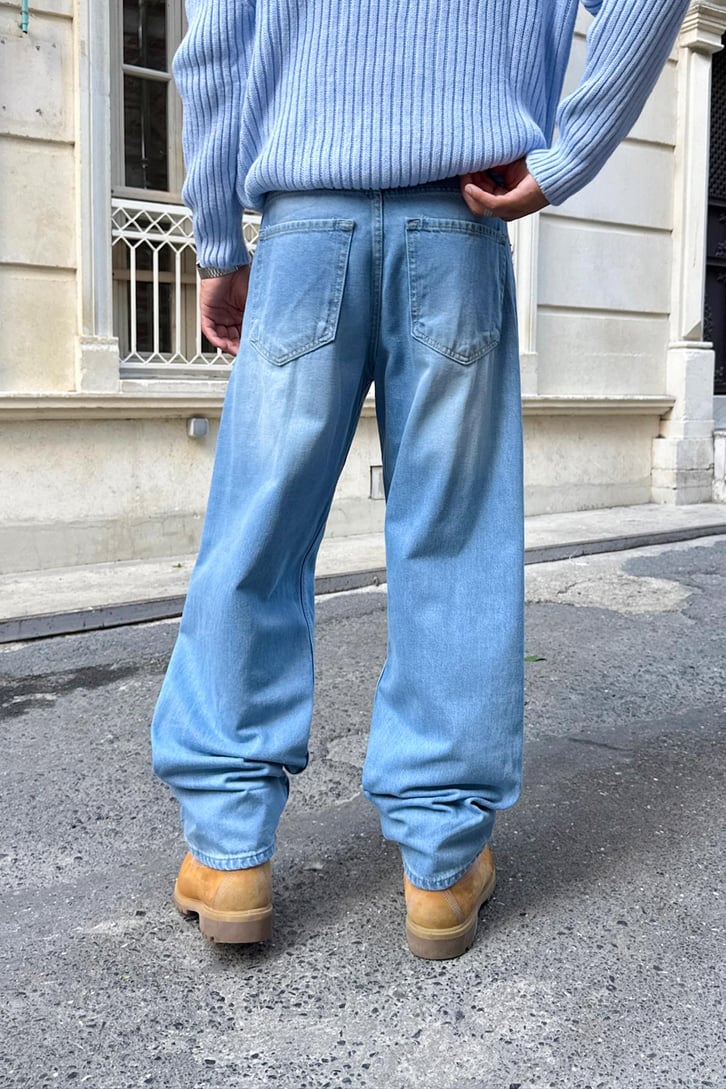 Yıkamalı Çizgili Baggy