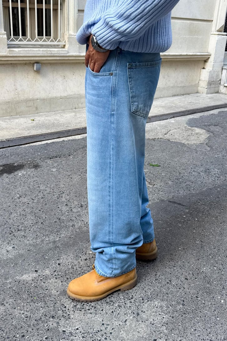 Yıkamalı Çizgili Baggy