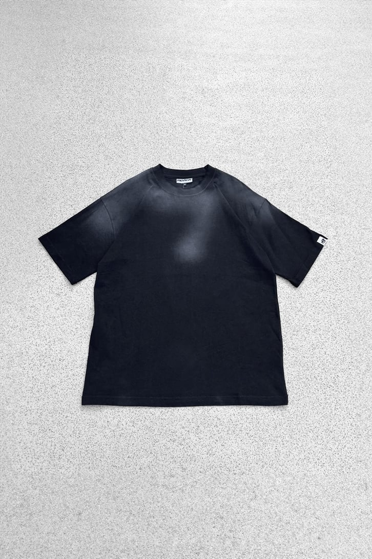Yıkamalı Siyah Oversize Tişört