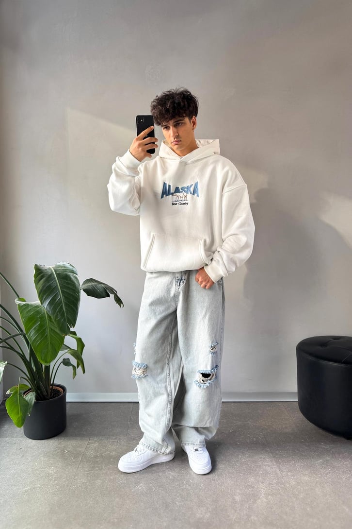 Yırtık Detay Baggy Jean