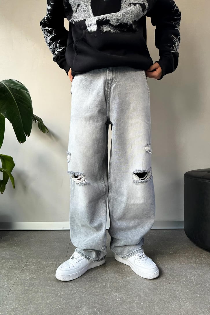 Yırtık Detay Baggy Jean