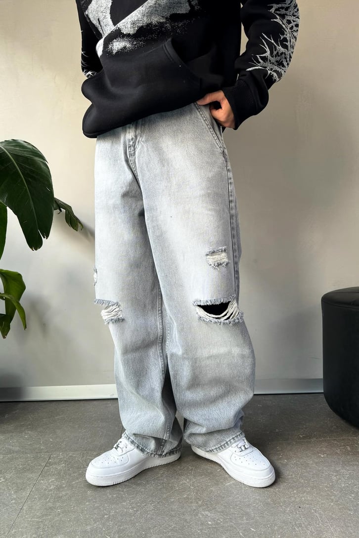 Yırtık Detay Baggy Jean