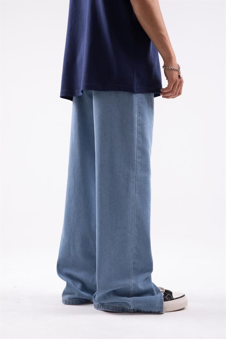 Yırtmaç Detaylı Baggy Jean