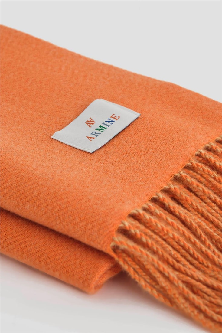 Armine Püsküllü Atkı Oranj 