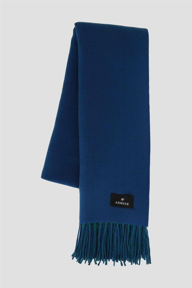 Armine Püsküllü Atkı Saks