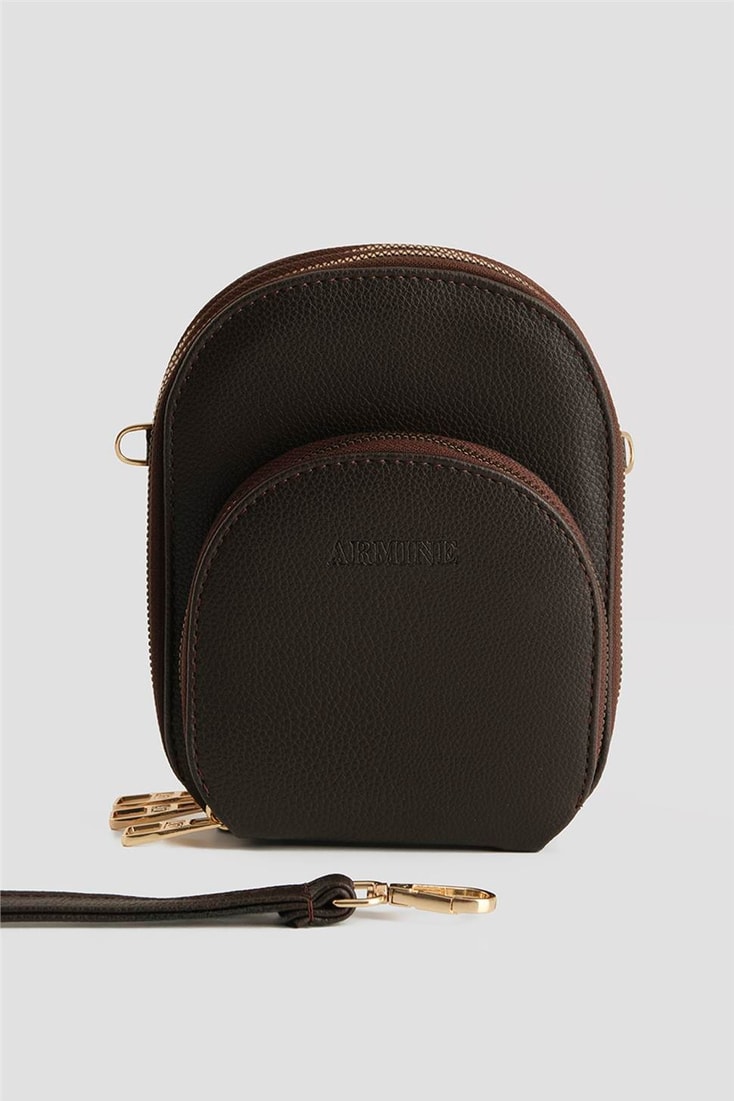 Armine Pia Deri El Çantası 25YD7384 Kahverengi