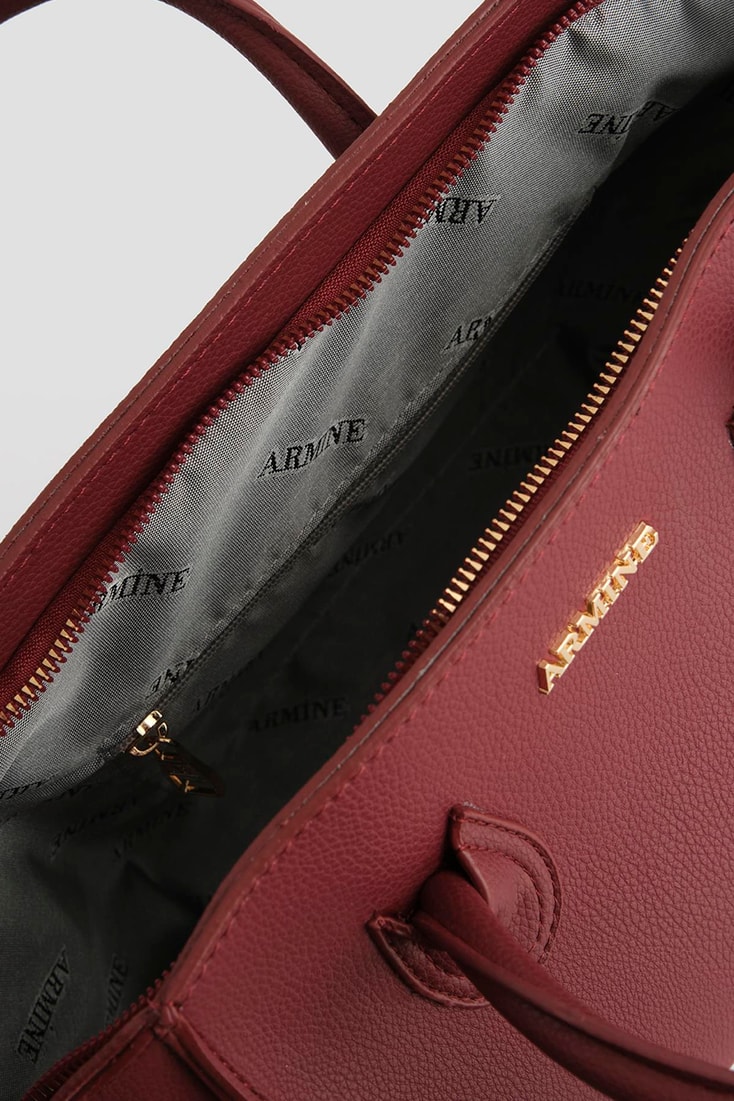 Armine Pia Deri Çanta 25YD7399 Bordo