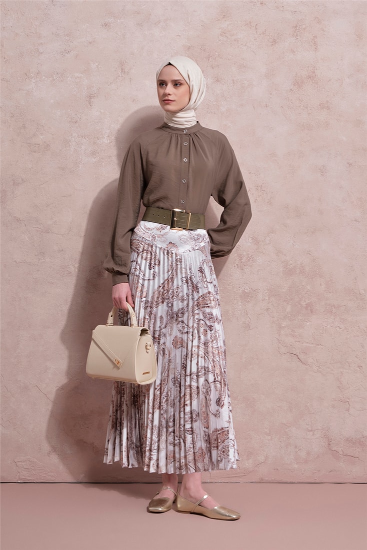 Aksesuar Detaylı Bluz Haki
