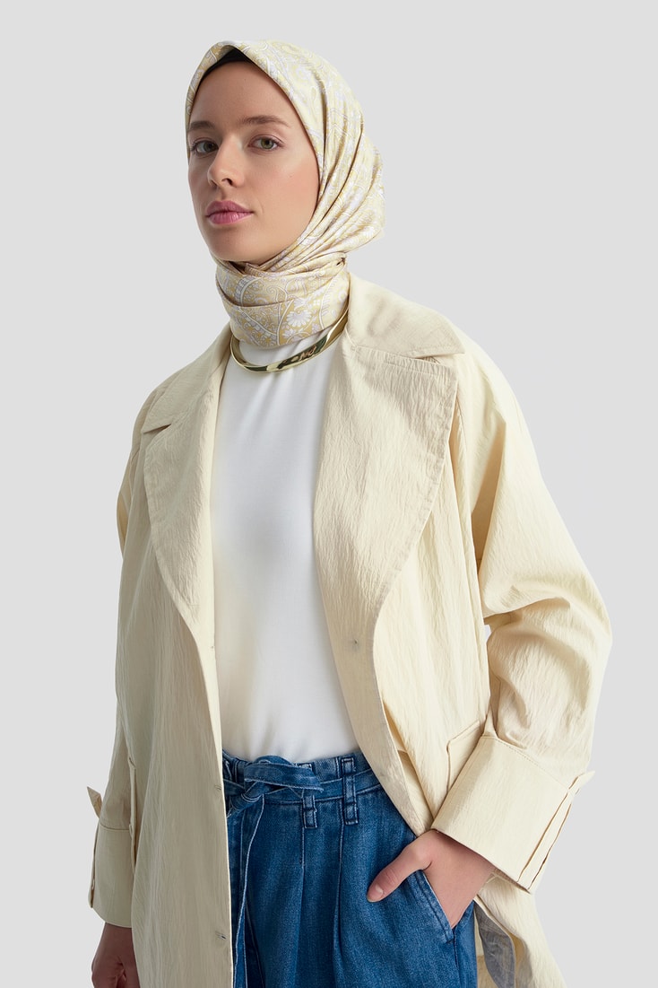 Pamuk Karışımlı Blazer Ceket Kum