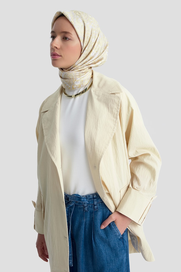 Pamuk Karışımlı Blazer Ceket Kum