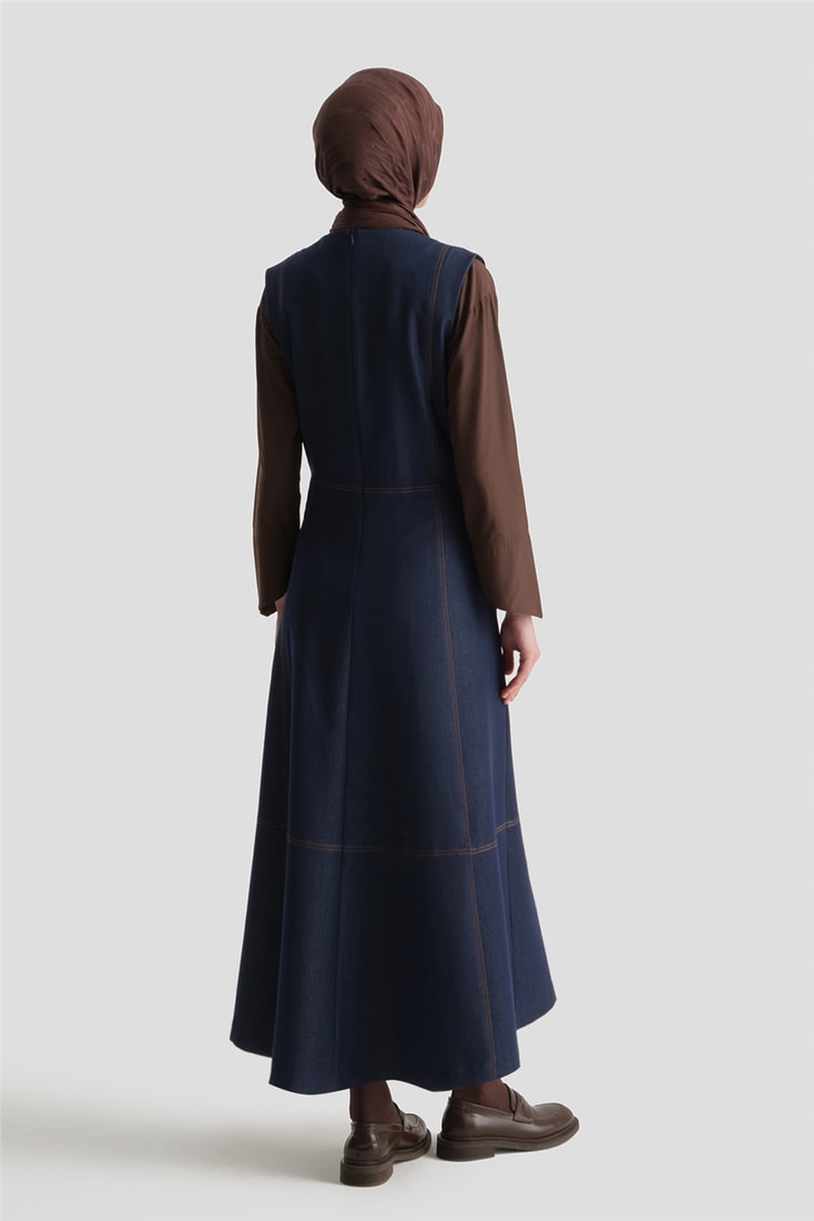 Dikiş Detaylı Denim Jile İndigo