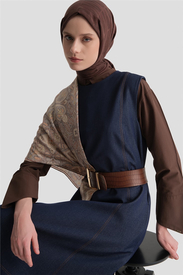 Dikiş Detaylı Denim Jile İndigo