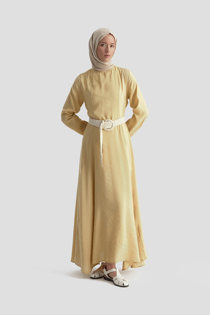 Beli Pensli Elbise Camel 