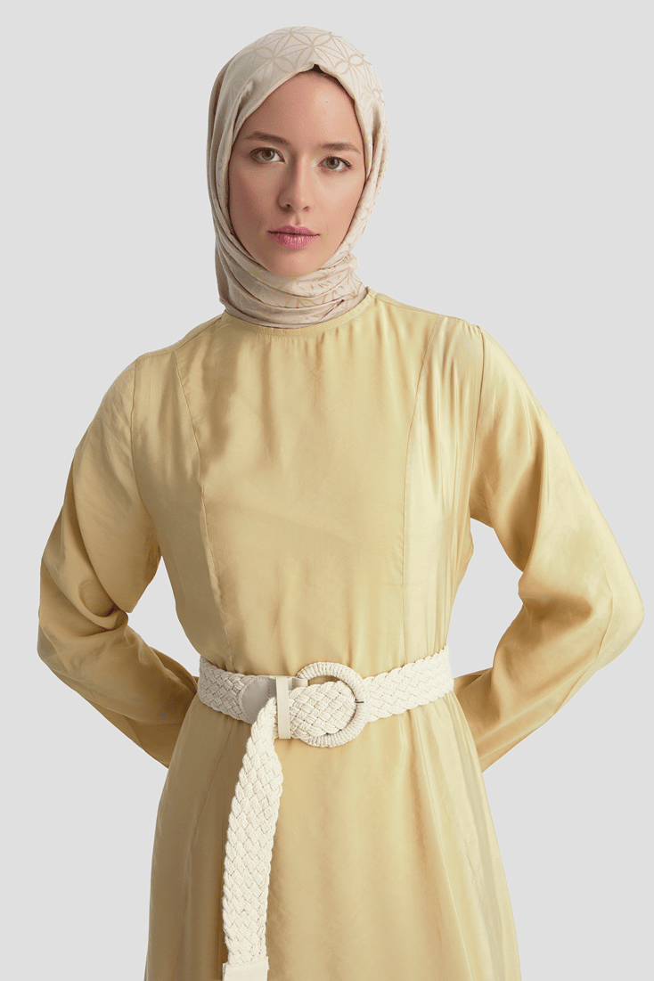 Beli Pensli Elbise Camel 