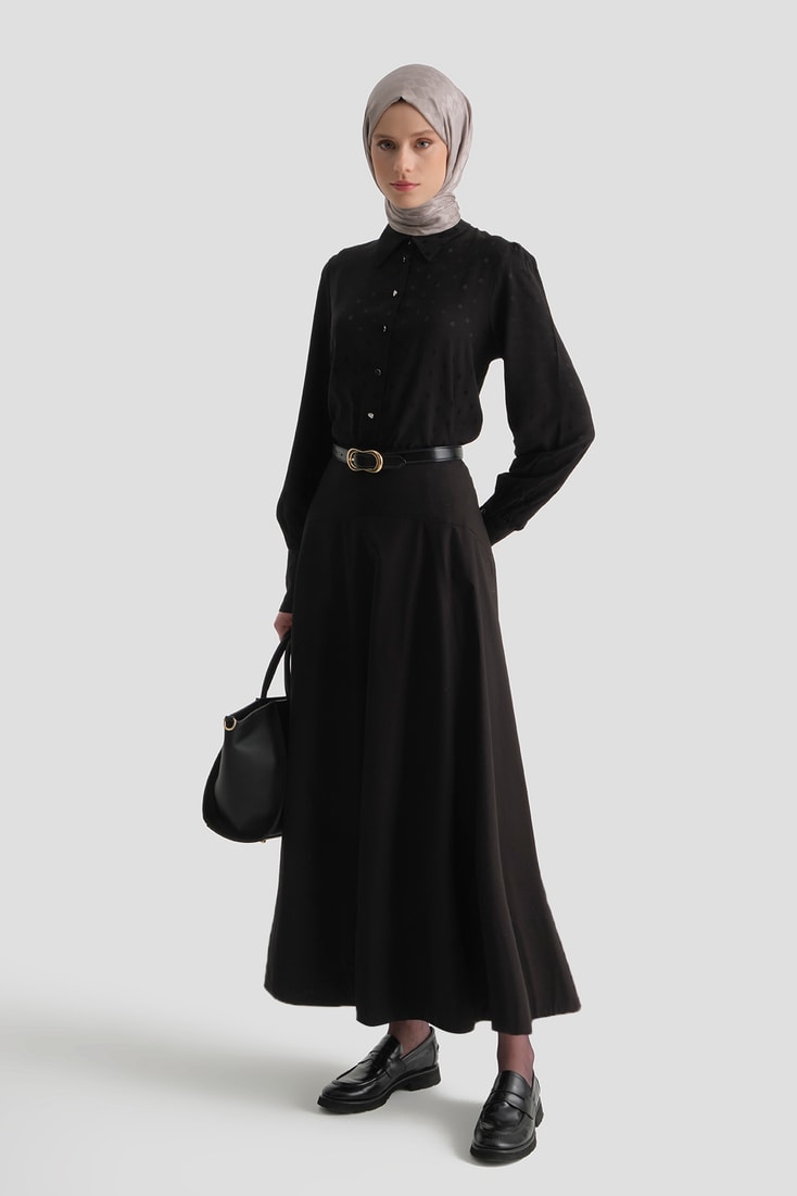Poplin Etek Siyah