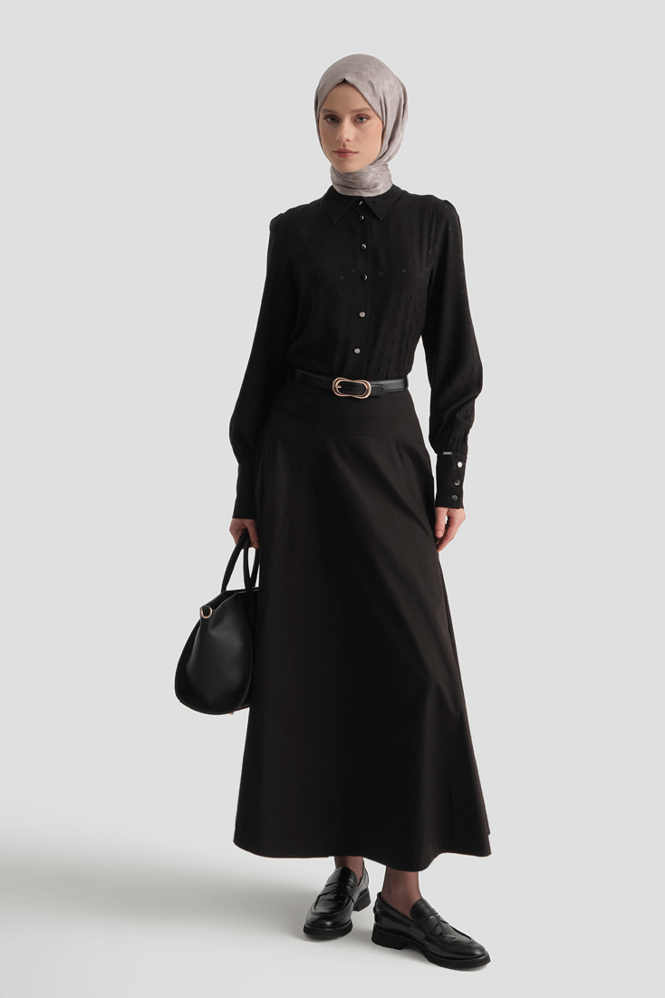 Poplin Etek Siyah