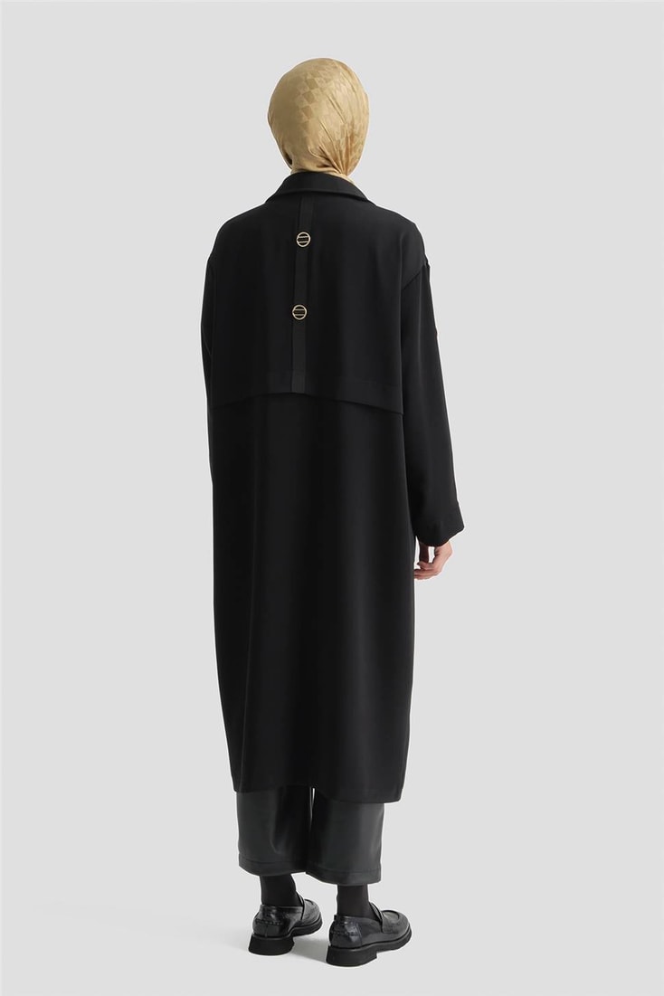 Armine Fermuarlı Ferace Siyah