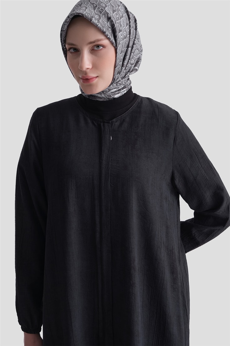 Fırfırlı Basic Ferace Siyah