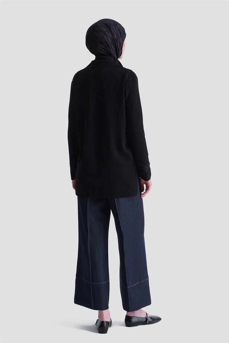 Dantelli Rayon Hırka Siyah