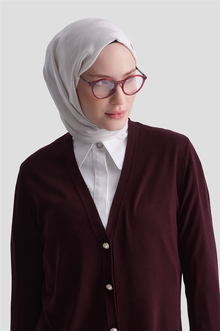 Basic Triko Hırka Bordo