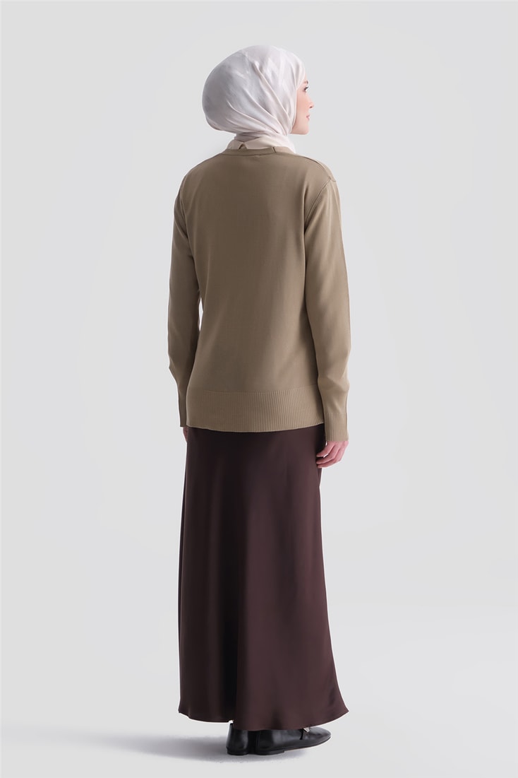 Basic Triko Hırka Camel