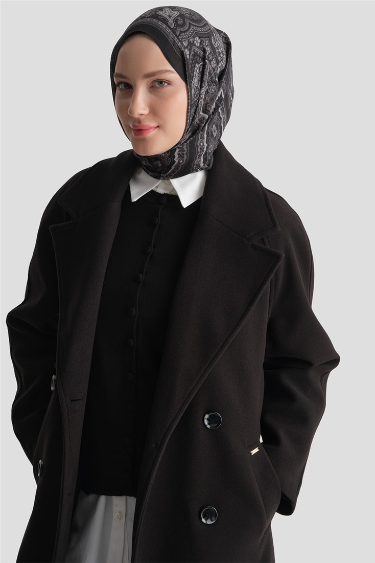 Reglan Kol Kaşe Kaban Siyah 