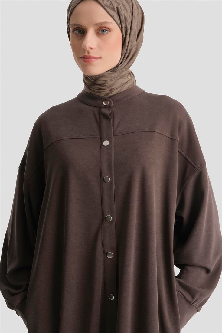 Oversize Modal Kap Kahve