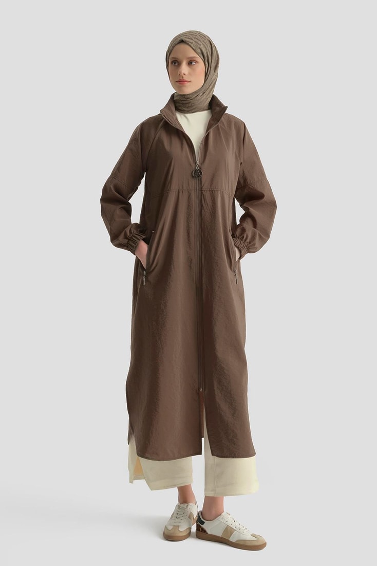 Kapüşonlu Yağmurluk Acı Kahve