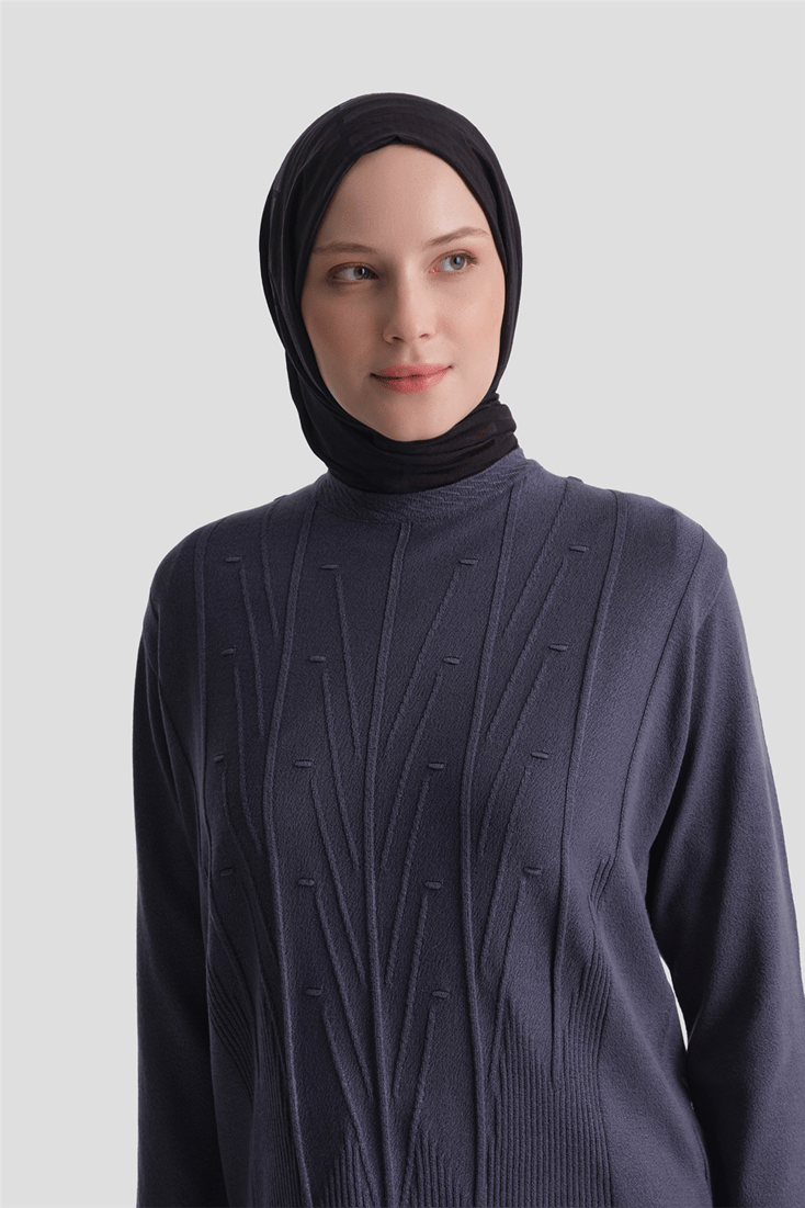 Başak Desenli Kazak İndigo 