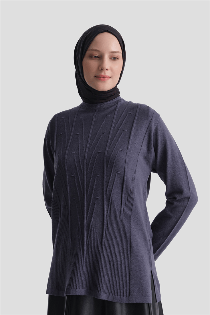 Başak Desenli Kazak İndigo 