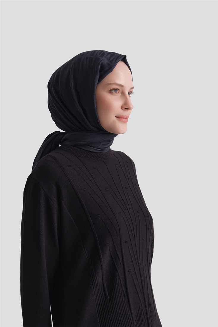 Başak Desenli Kazak Siyah 