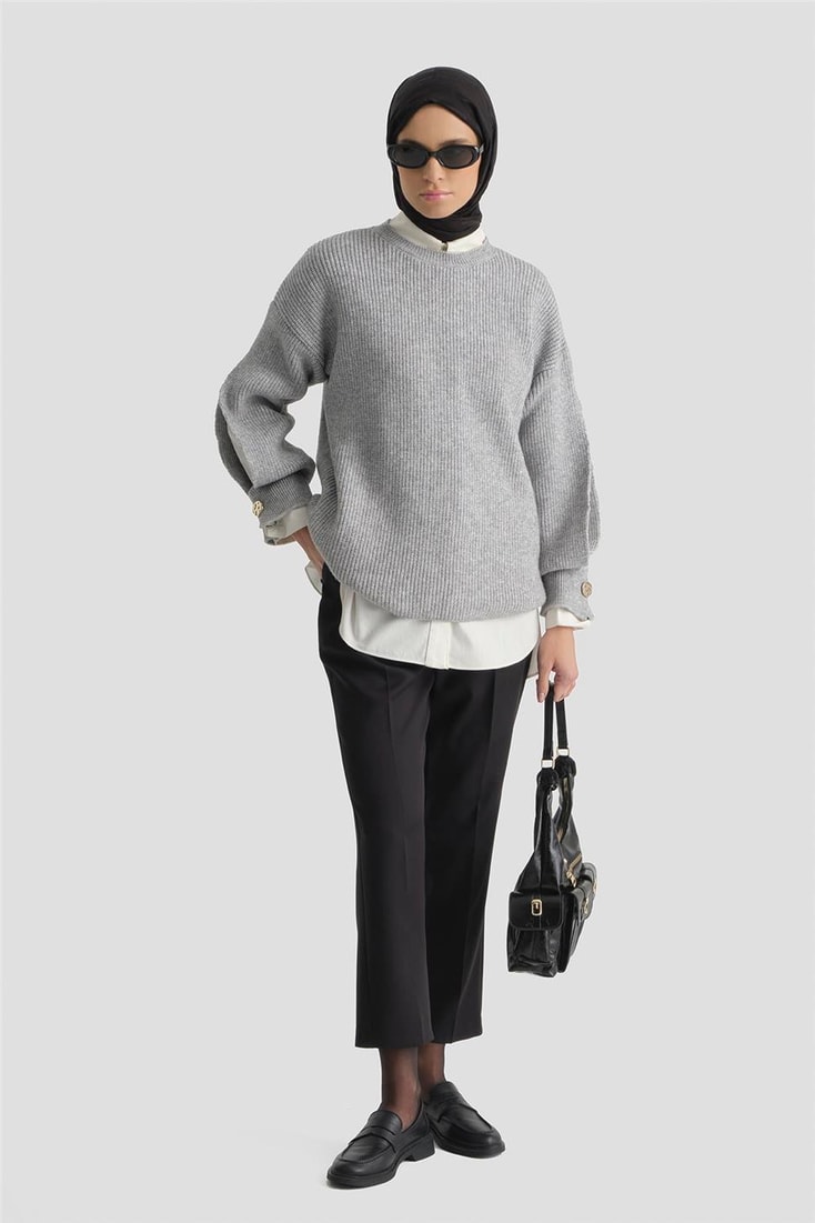 Armine Beli Lastikli Pantolon Siyah