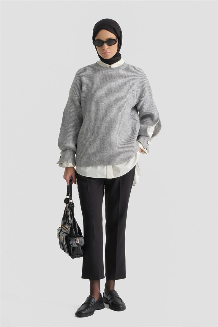 Armine Beli Lastikli Pantolon Siyah