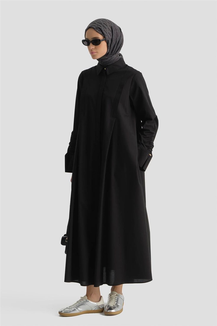 Armine Oversize Tunik Elbise Siyah