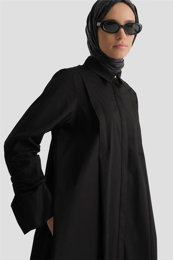 Armine Oversize Tunik Elbise Siyah