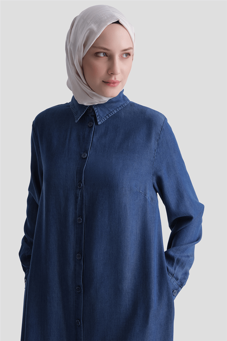 Tensel Tunik Elbise İndigo