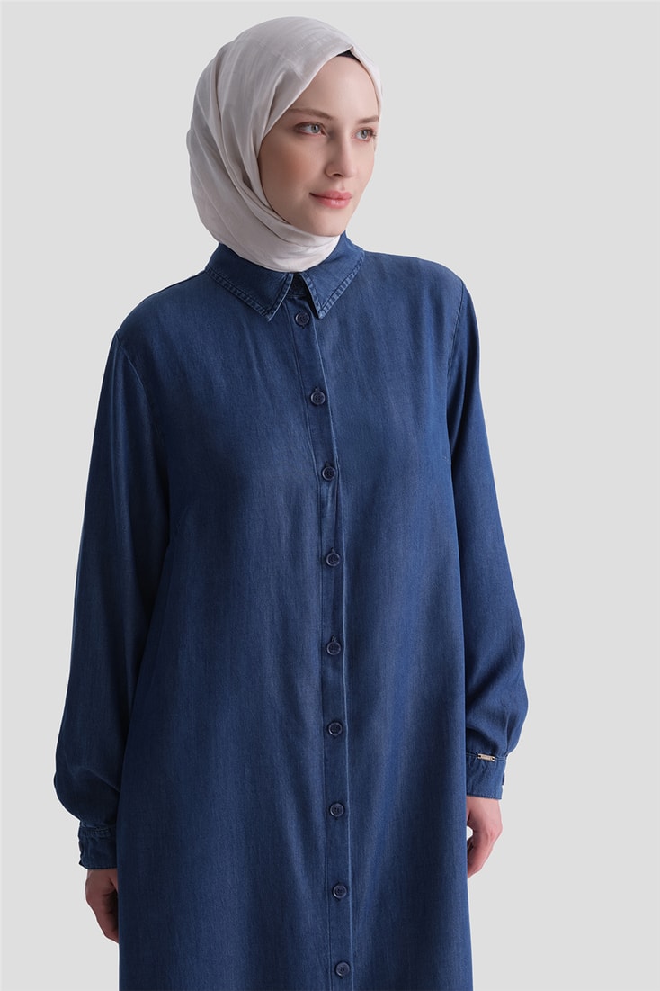 Tensel Tunik Elbise İndigo