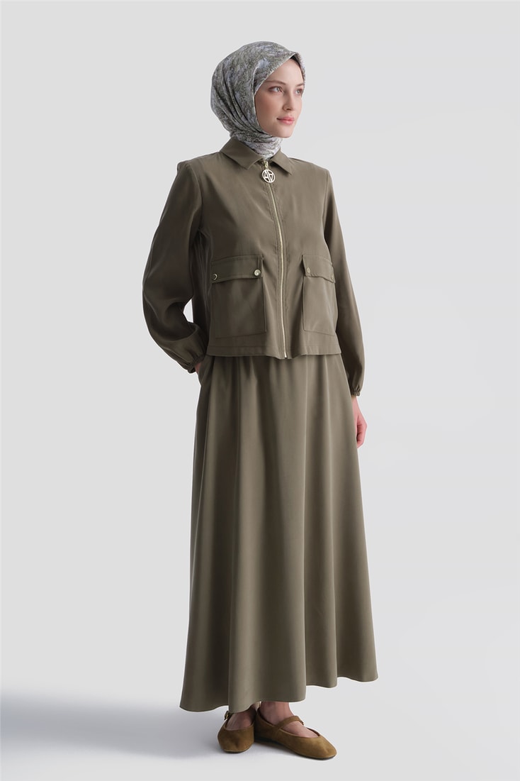 Armine Basic Ceketli Takım Haki