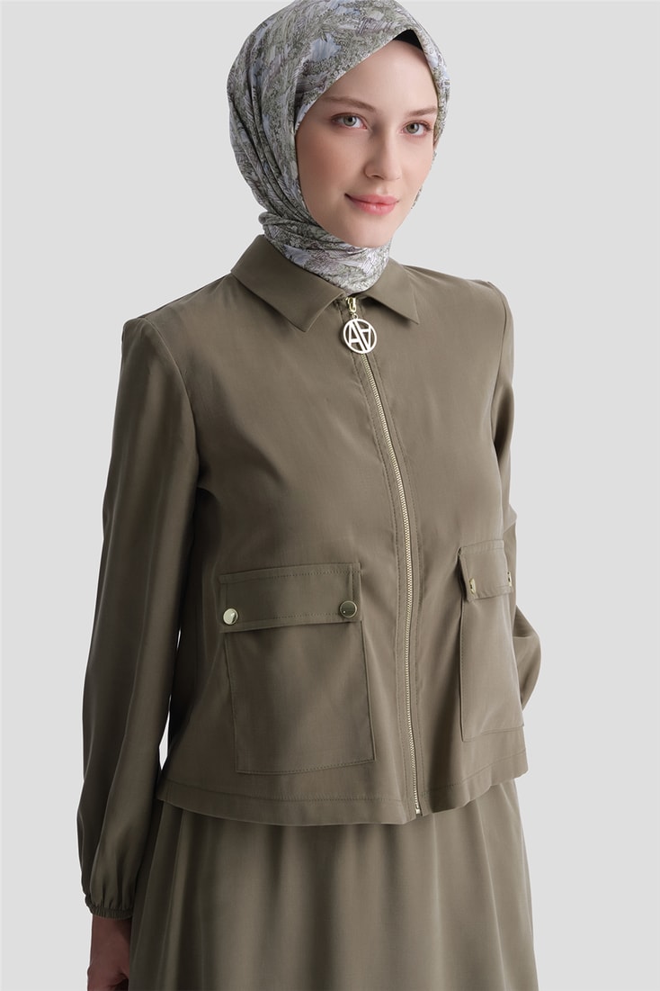 Armine Basic Ceketli Takım Haki