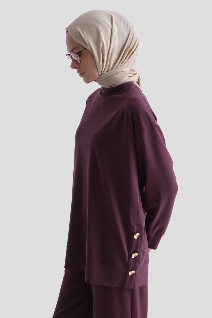Modal Karışımlı Örme Takım Bordo