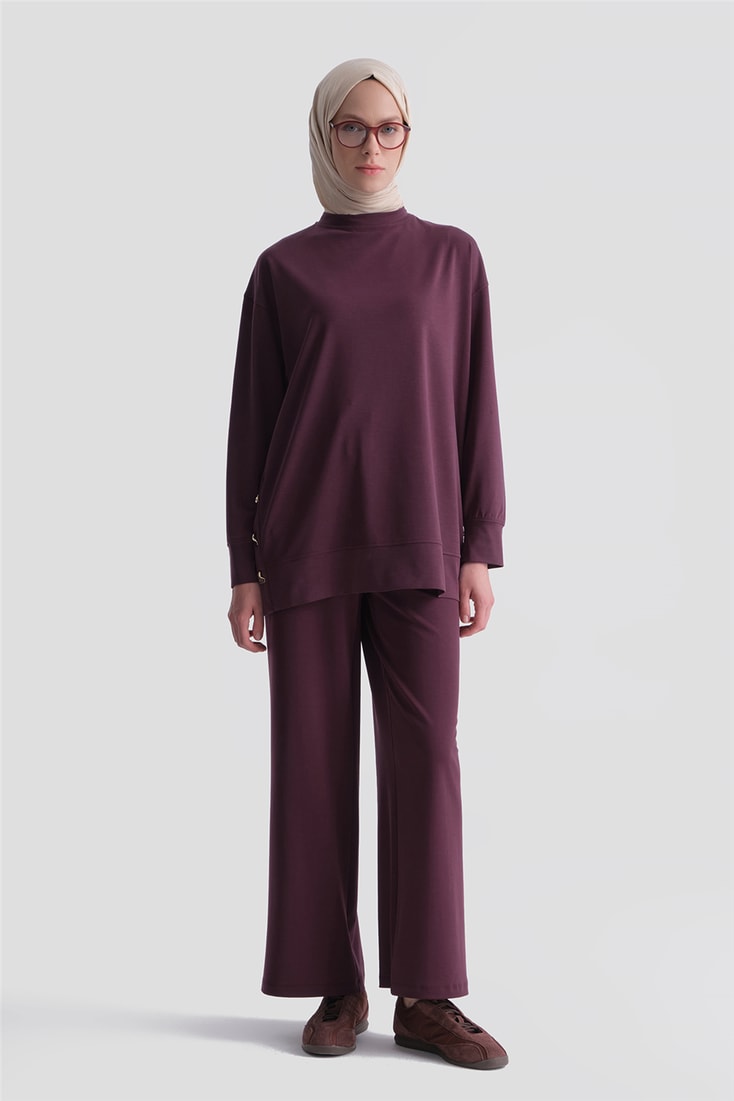 Modal Karışımlı Örme Takım Bordo
