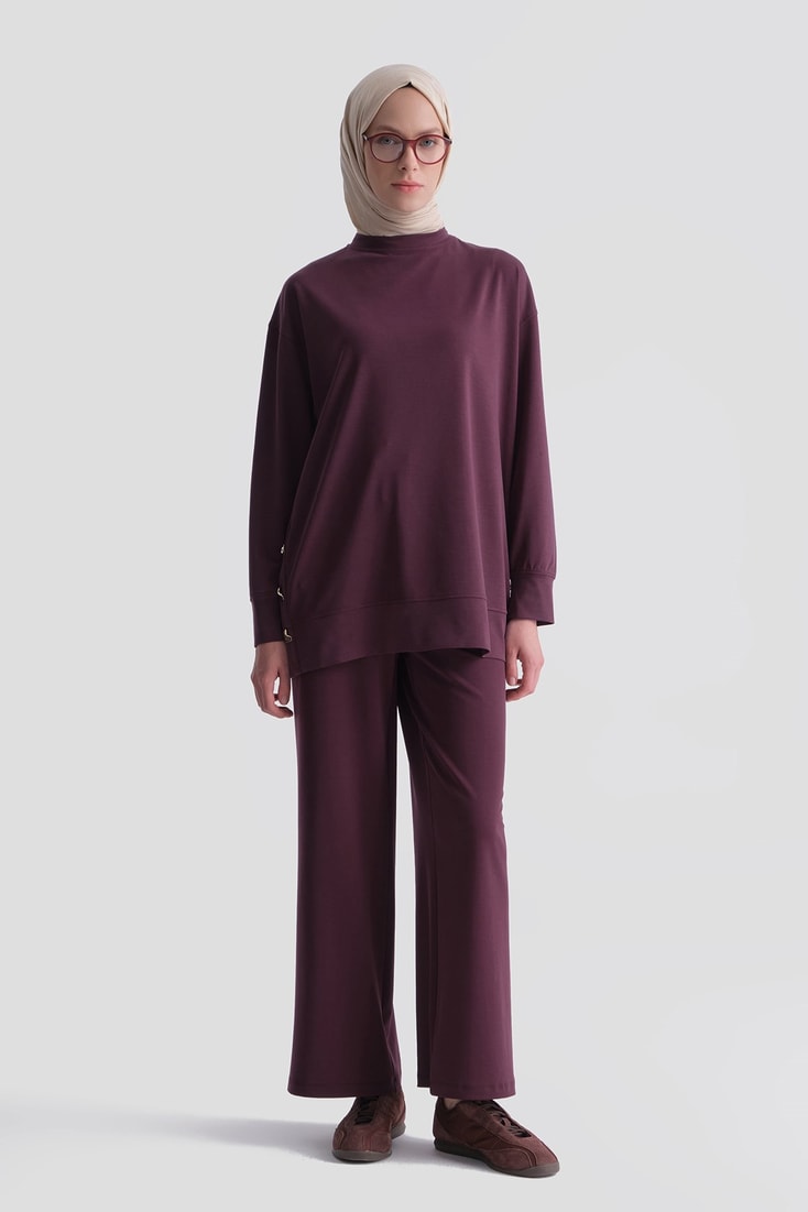 Modal Karışımlı Örme Takım Bordo