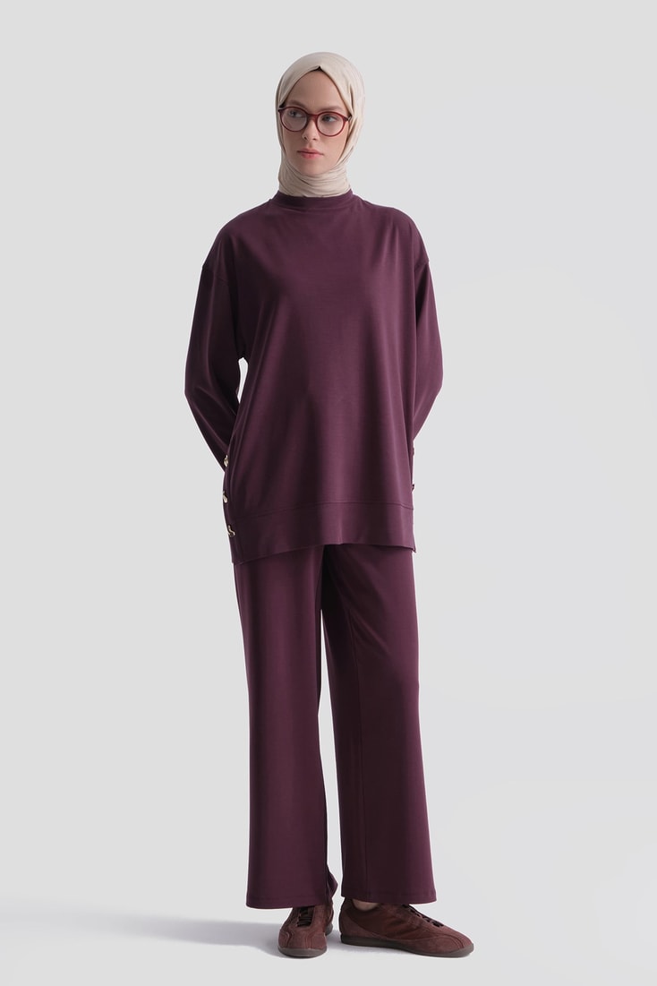 Modal Karışımlı Örme Takım Bordo