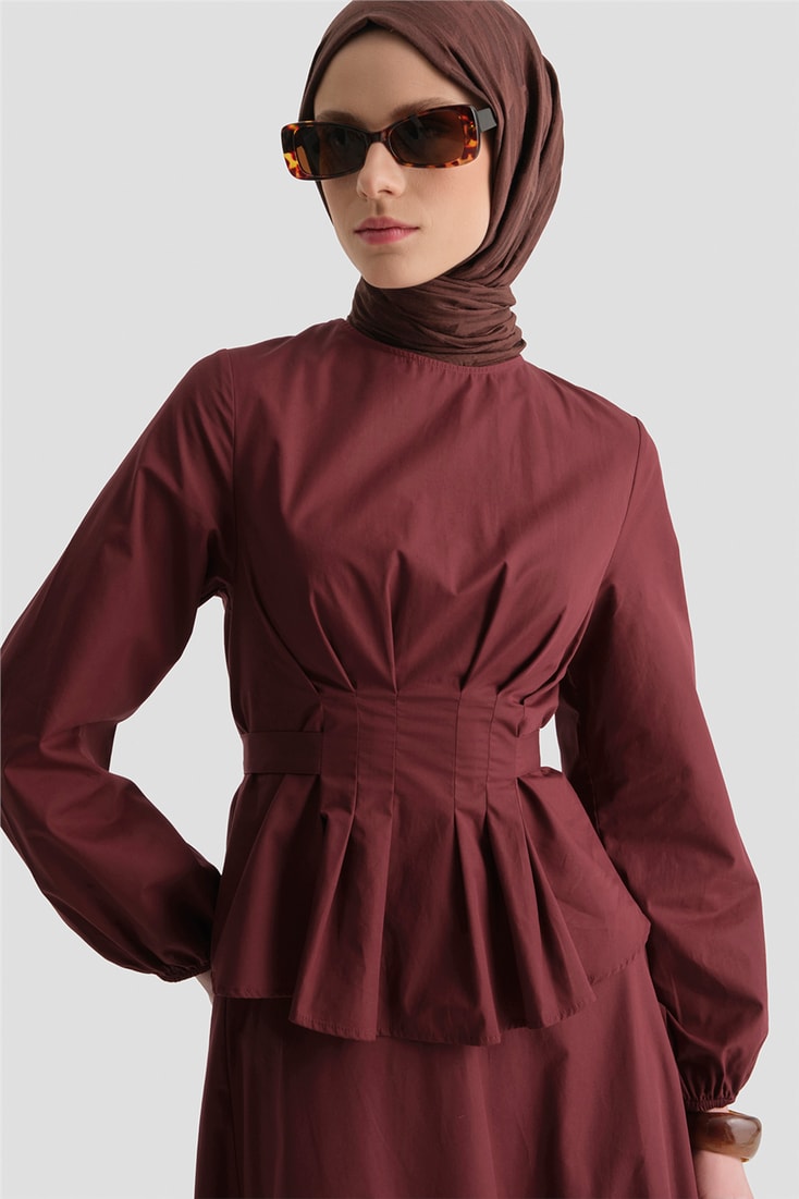 Bağlama Detaylı Takım Bordo