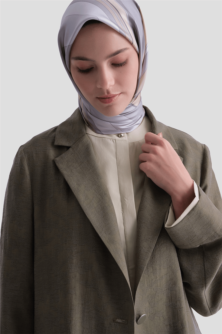 Jakarlı Lyocell Blazer Takım Haki 
