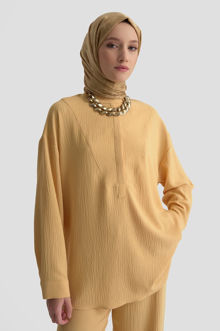 Tunik Pantolon Takım Camel