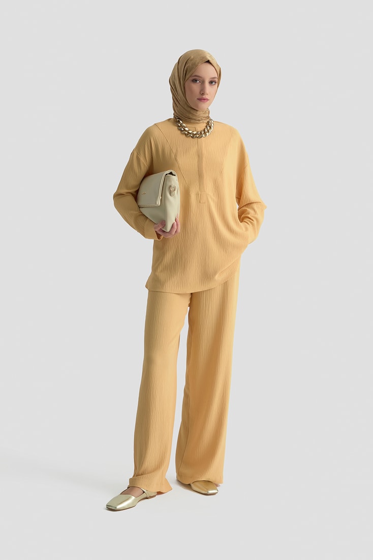 Tunik Pantolon Takım Camel