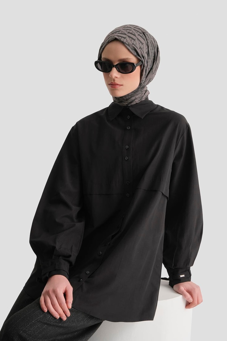 Armine Aller Parçalı Tunik Siyah