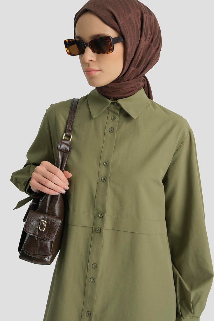 Armine Aller Parçalı Tunik Yağ Yeşili